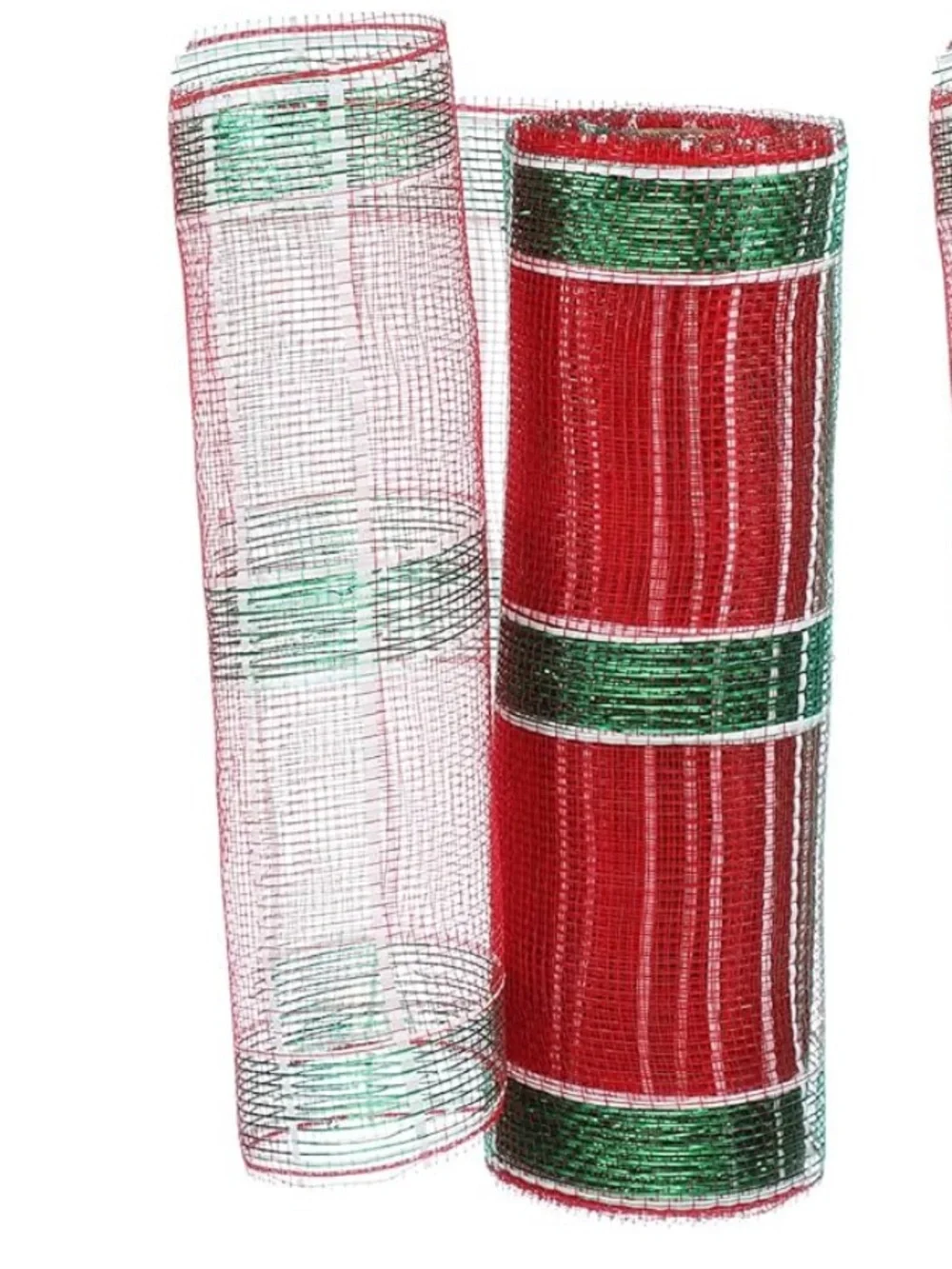 Lee Red and Green Check Holiday Mesh Garland 3 Rolls